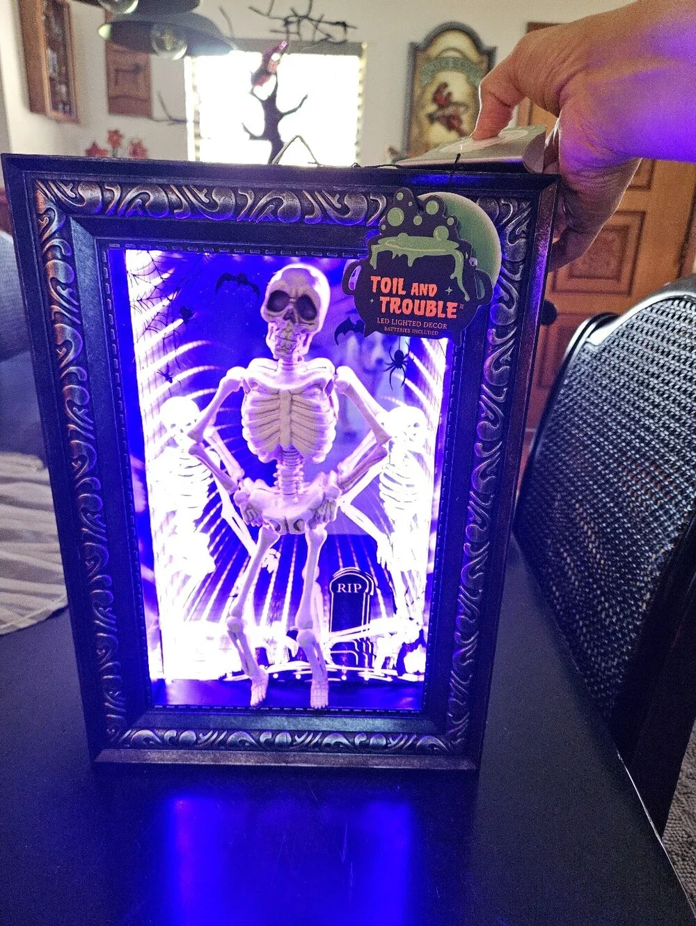 Viral TikTok Dancing Skeleton Light Up Shadow Box - Halloween Decor NWT